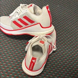 Adidas red and white Crazy Flight women’s volleyball shoes. Size 6.5